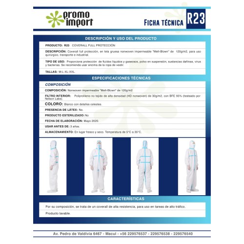 Coverall full protección