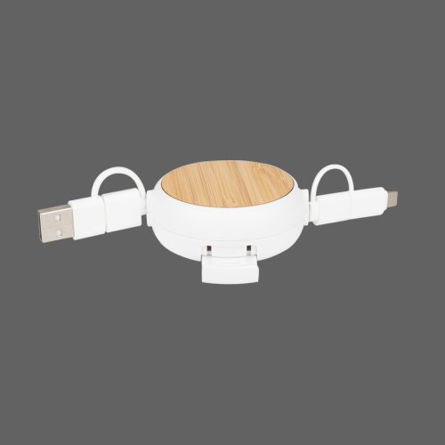 Connect Multicargador Retráctil 4 en 1 de ABS/Bamboo