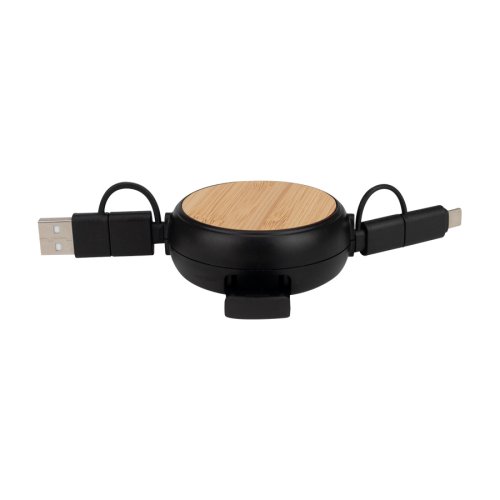 Connect Multicargador Retráctil 4 en 1 de ABS/Bamboo
