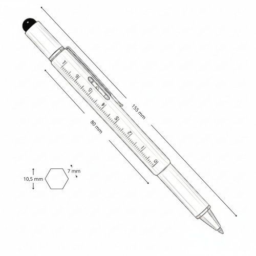Bolígrafo MINDO con Regla y Destornilladores