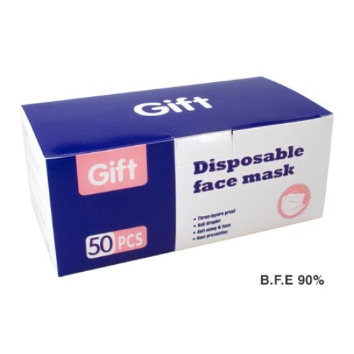 CAJA de 50 mascarillas de 3 capas No-médica / B.F.E. 90%