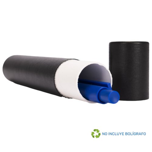 Tubo Porta-Lápiz o Bolígrafo, en cartón forrado negro.