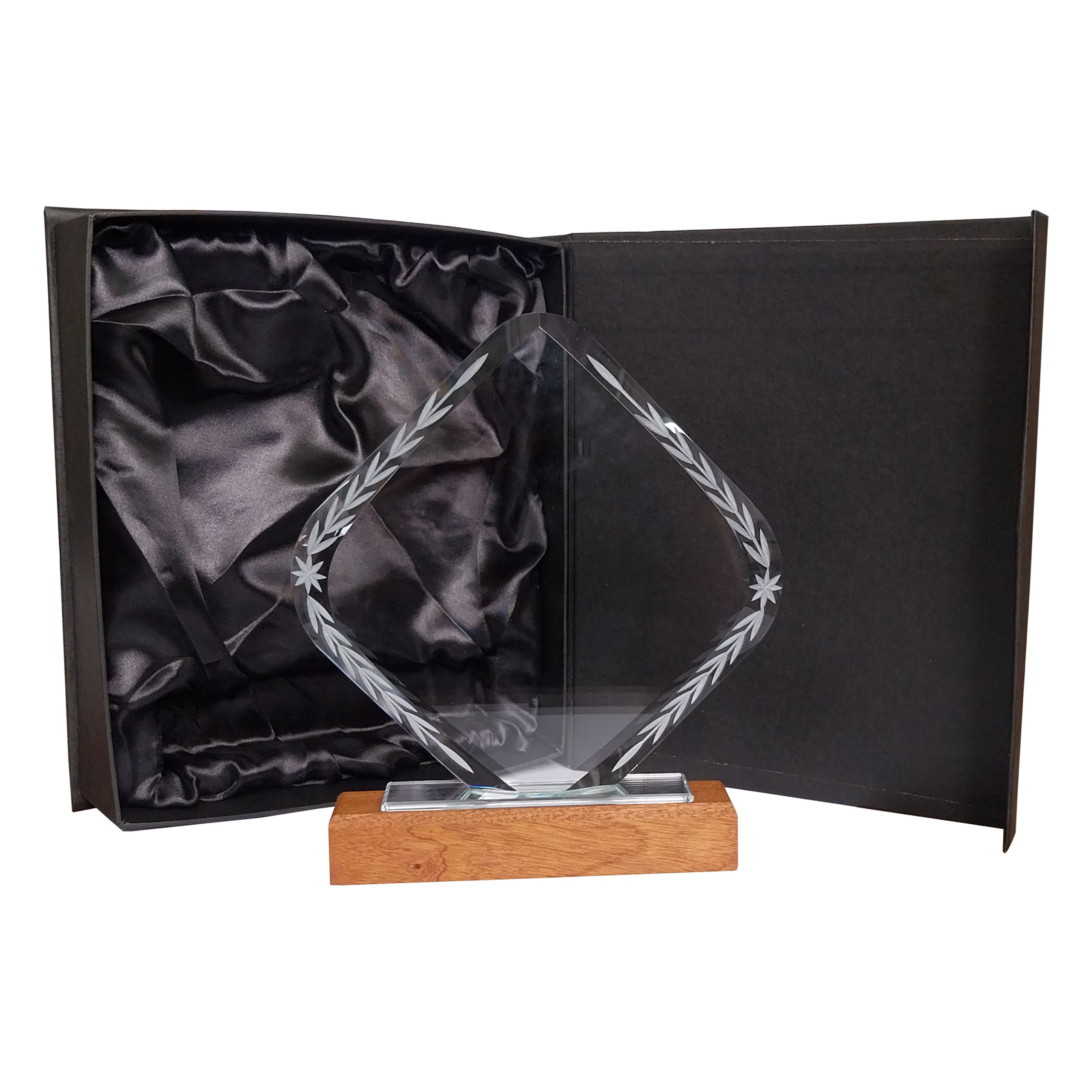 Galvano de Cristal con base de Madera 