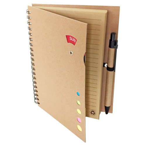 Set Cuaderno - Libreta - Memo set Tapa Cartón + Bolígrafo N22