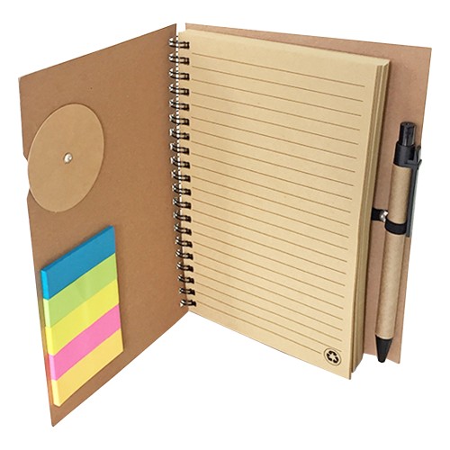 Set Cuaderno - Libreta - Memo set Tapa Cartón + Bolígrafo N22