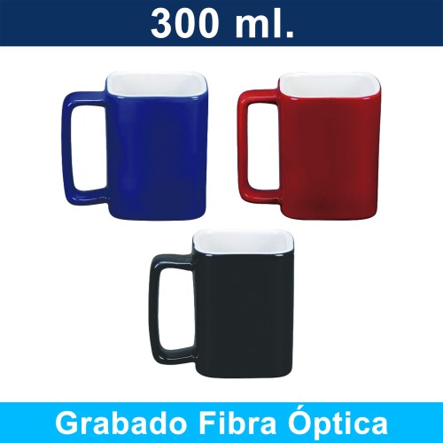 Mug Tazón Cerámica Cuadrado M45