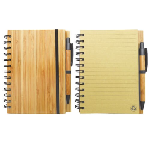 Set Cuaderno - Libreta Tapa Bamboo + Bolígrafo N30
