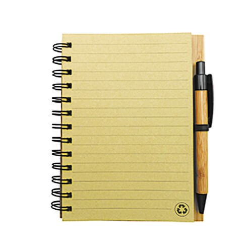 Set Cuaderno - Libreta Tapa Bamboo + Bolígrafo N30