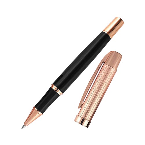 Bolígrafo Roller Metálico con Estuche L76+B ENCOBRIZADO/NEGRO