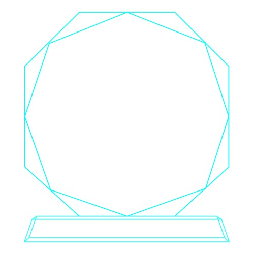 Galvano Cristal Octagonal 6216