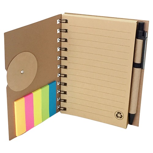 Set Cuaderno - Libreta - Memo set Tapa Cartón + Bolígrafo N21