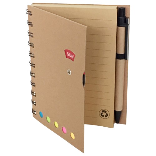 Set Cuaderno - Libreta - Memo set Tapa Cartón + Bolígrafo N21