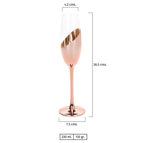Set de 4 Copas Champagne ENCOBRIZADO M85