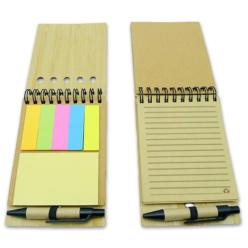 Set Memo set Tapa Bamboo + Boligrafo N7