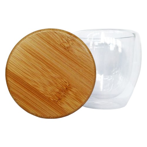 Vaso Vidrio doble Pared con Tapa M7