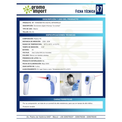 Termómetro digital Infrarrojo