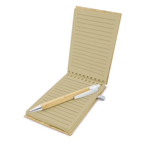 Set Cuaderno - Libreta Tapa Bamboo + Bolígrafo N29