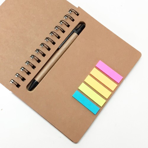 Set Cuaderno - Libreta - Memo set Tapa Cartón + Bolígrafo N20