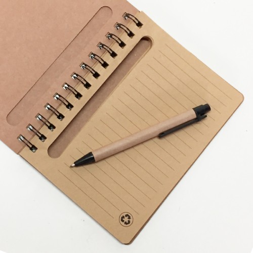 Set Cuaderno - Libreta - Memo set Tapa Cartón + Bolígrafo N20
