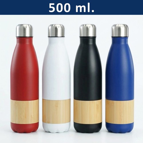 Botella Acero Inoxidable Térmico + Bamboo M201