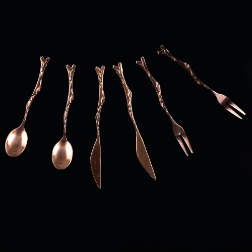 Deluxe Set de Cubiertos encobrizados para cóctel