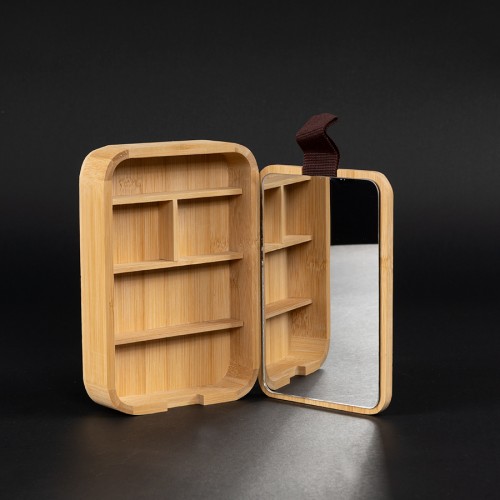 Caja organizadora de Bamboo con espejo 