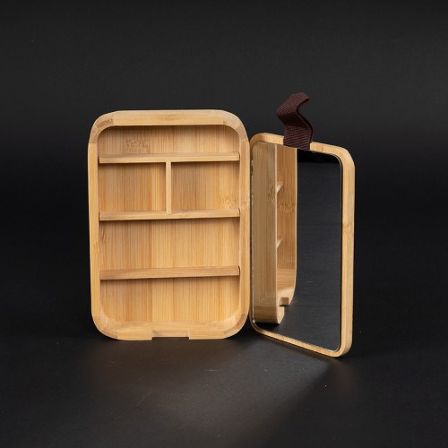 Caja organizadora de Bamboo con espejo 