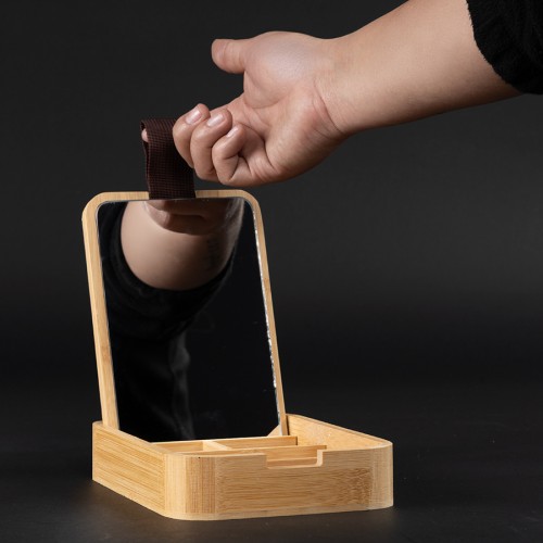 Caja organizadora de Bamboo con espejo 