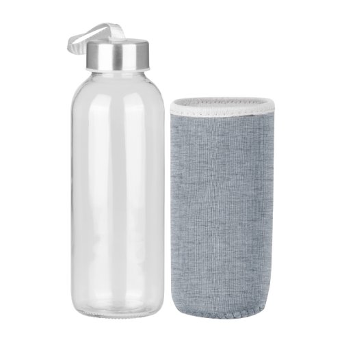 Botella de Vidrio Silica con funda de Neopreno 440cc